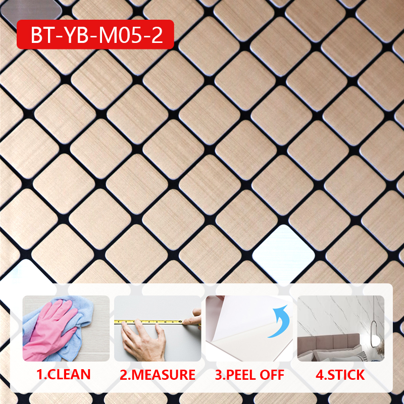 Ecológico decorativo 3 d IXPE pegatina de pared insonorizada autoadhesiva pegatina de mosaico para cocina baño