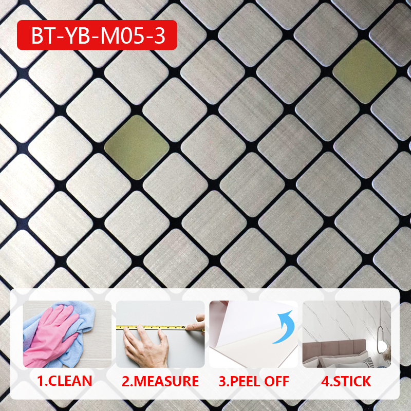 Indoor Decorative Self-Adhesive Removable Wall Sticker 3d mosaic ixpe wall sticker for Smooth Surface