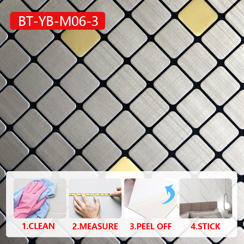 Indoor Decorative Self-Adhesive Removable Wall Sticker 3d mosaic ixpe wall sticker for Smooth Surface