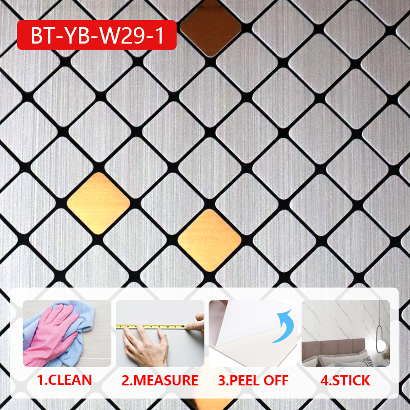 Ecológico decorativo 3 d IXPE pegatina de pared insonorizada autoadhesiva pegatina de mosaico para cocina baño
