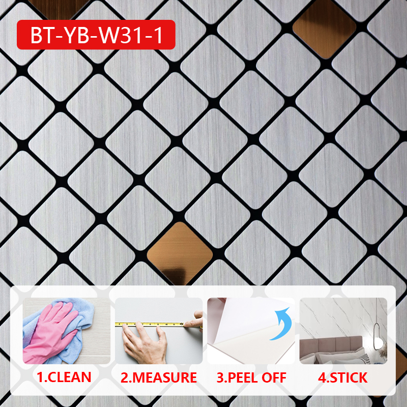 Non-Toxic easy peel 3d wall stickers home decor self-adhesive mosaic wall sticker for Bedroom Living Room