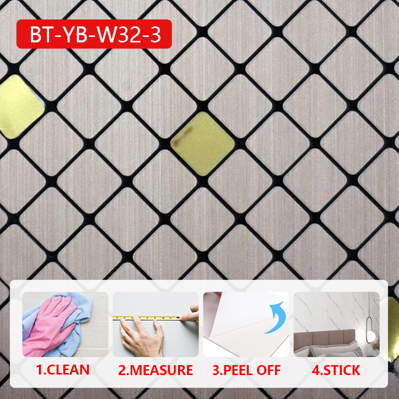 Autoadhesiva personalizada IXPE pegatina de mosaico Baño Cocina impermeable 3d pegatina de pared para la decoración interior
