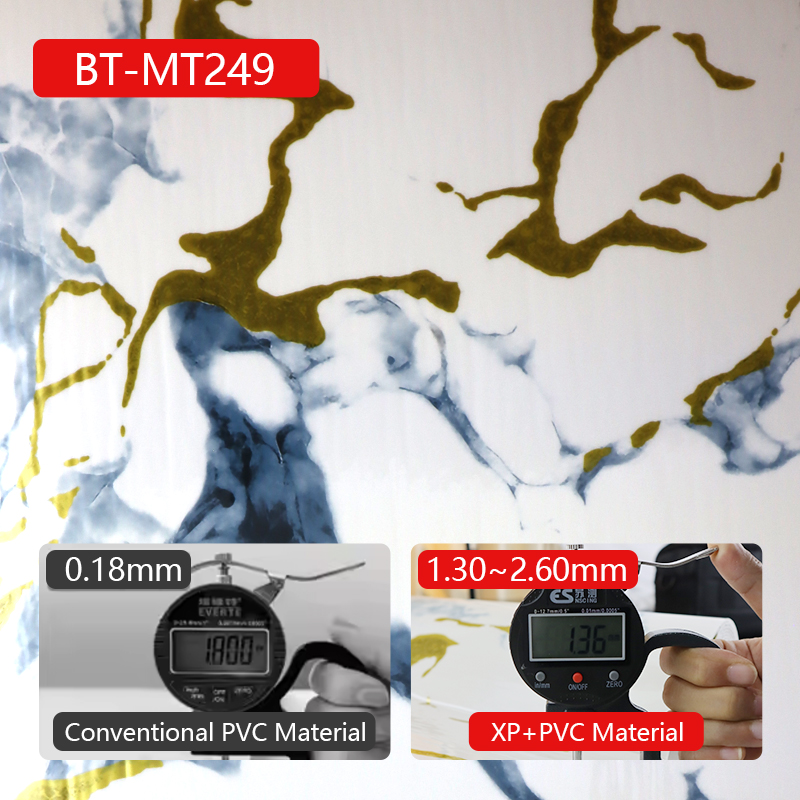 nueva pegatina de pared de grano de mármol UV sala de estar Fácil limpieza hermosa decoración interior ixpe pegatina de panel de pared al por mayor