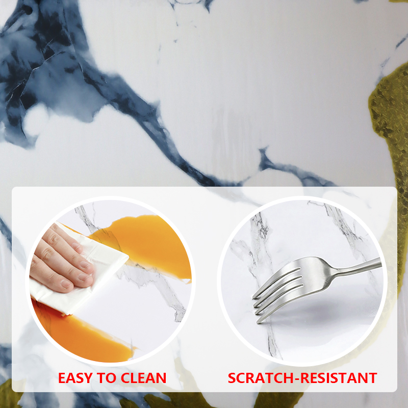 nueva pegatina de pared de grano de mármol UV sala de estar Fácil limpieza hermosa decoración interior ixpe pegatina de panel de pared al por mayor