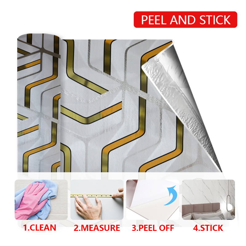 Fácil Instalar Fondos de pantalla extraíbles Papel pegatina de pared de palo de pelado para la transformación rápida de la habitación