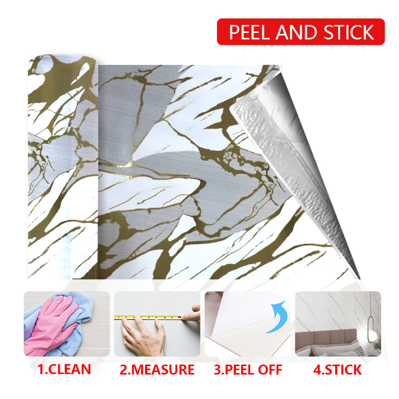 Diseño extraíble reutilizable pegatina de pared de mármol premium Peel y Stick Fondos de pantalla para la decoración del hogar fácil