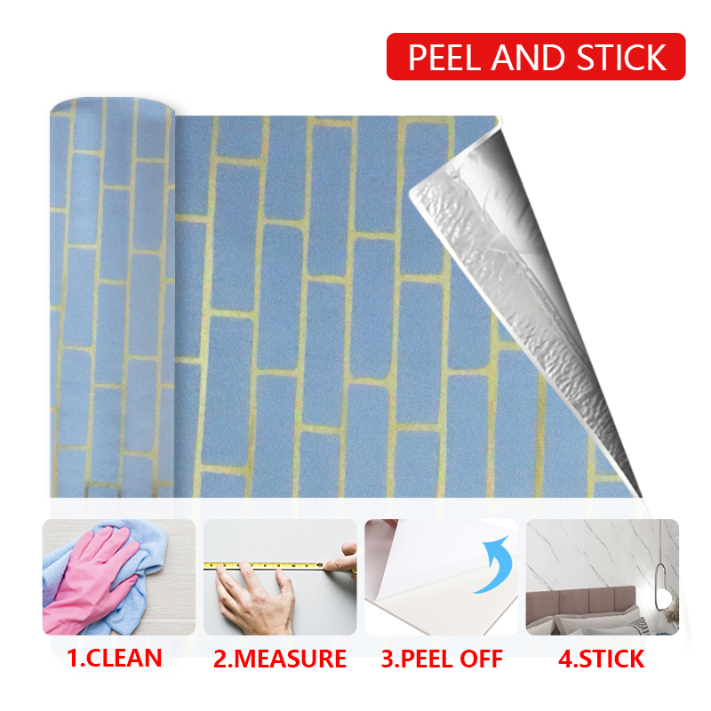 Fácil Instalar Fondos de pantalla extraíbles Papel pegatina de pared de palo de pelado para la transformación rápida de la habitación