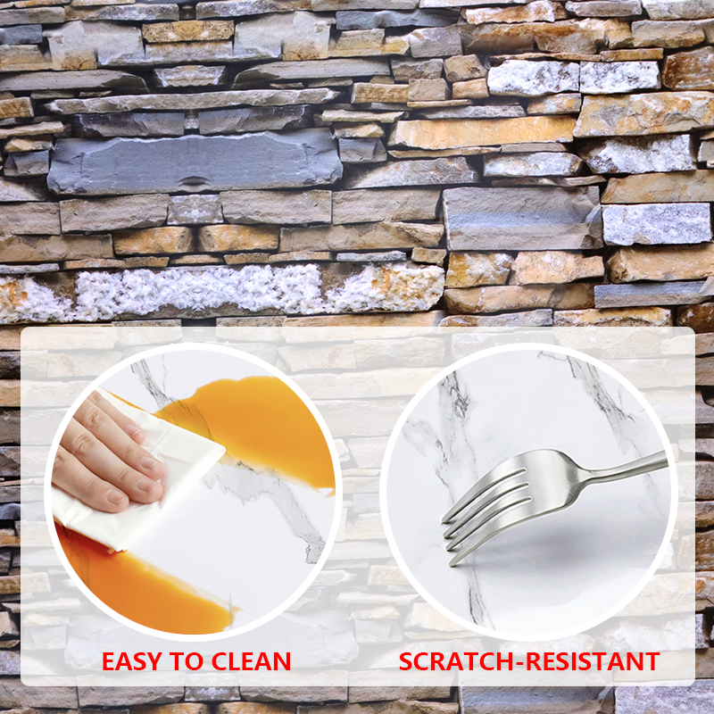 Spanish Home Decor Papel Tapiz Autoadhesivo Marble Wall Sticker Durable and Reusable