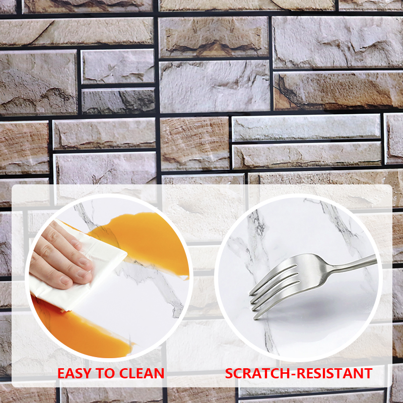 Fácil Instalar Fondos de pantalla extraíbles Papel pegatina de pared de palo de pelado para la transformación rápida de la habitación