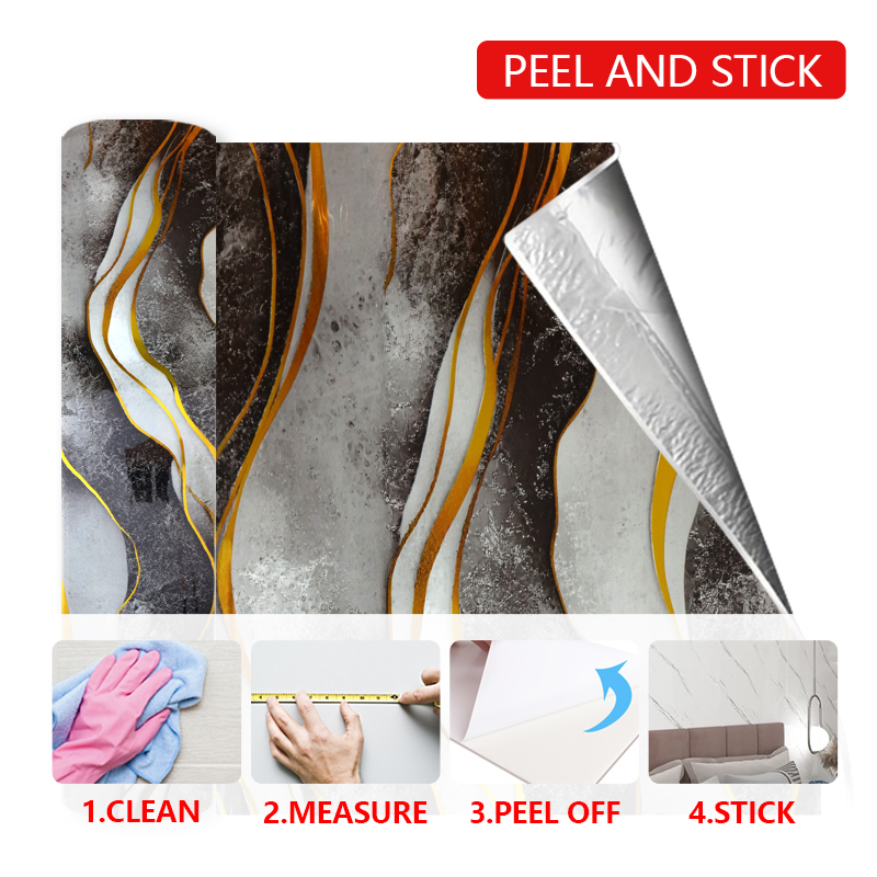 Fácil Instalar Fondos de pantalla extraíbles Papel pegatina de pared de palo de pelado para la transformación rápida de la habitación