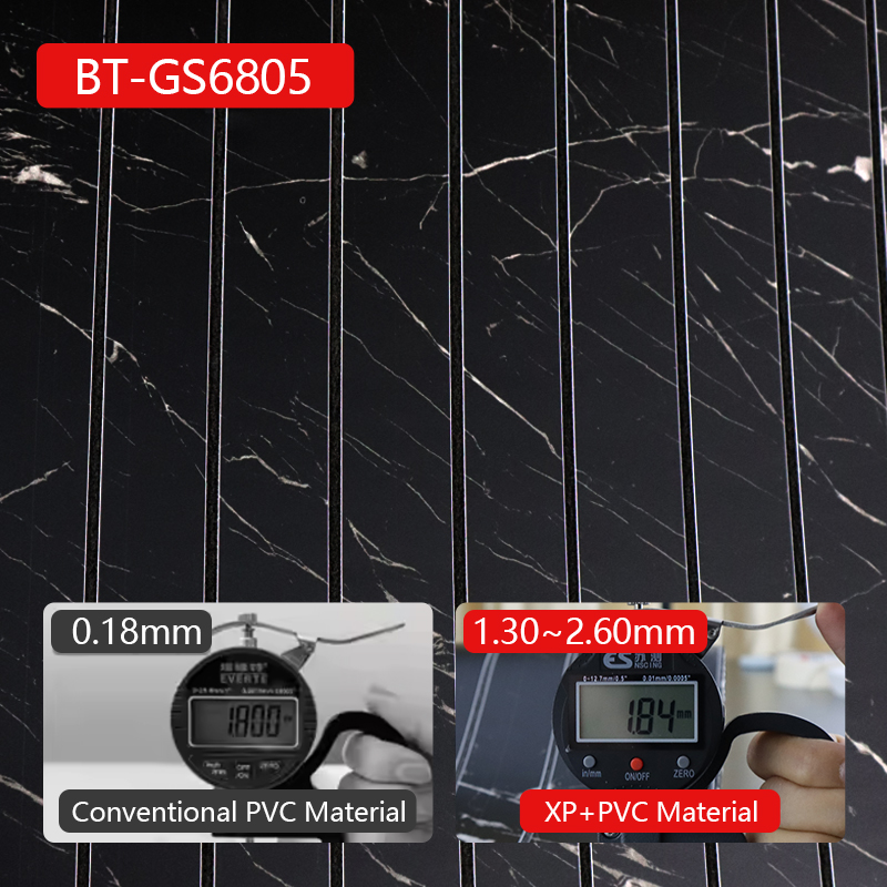 Autoadhesiva impermeable de grano de mármol de alto brillo ixpe 3d pegatina de pared ranurada para sala de estar y baño