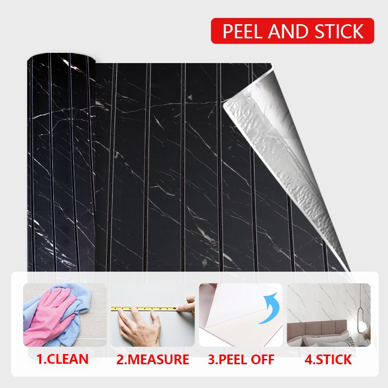 Autoadhesiva impermeable de grano de mármol de alto brillo ixpe 3d pegatina de pared ranurada para sala de estar y baño
