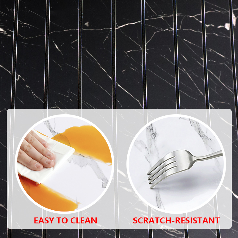 Autoadhesiva impermeable de grano de mármol de alto brillo ixpe 3d pegatina de pared ranurada para sala de estar y baño