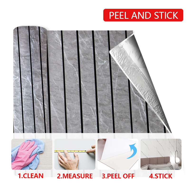 venta al por mayor 3d auto adhesivo patrón de madera pegatina aceite prueba de pared ranurada pegatinas para cocina sala de estar