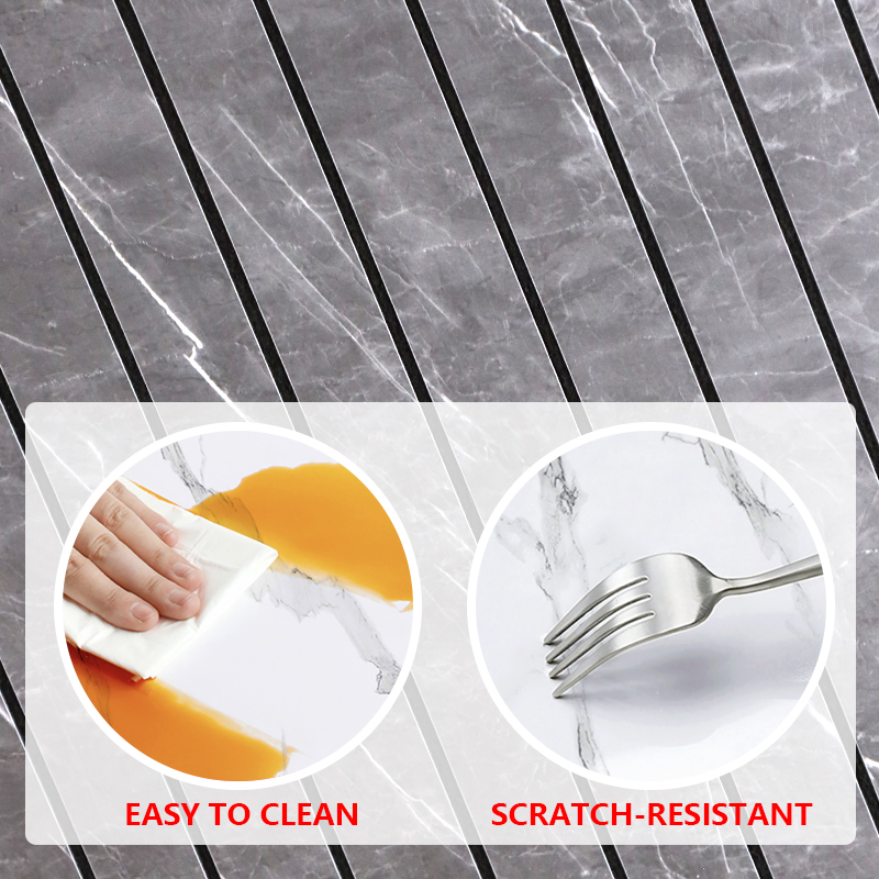 nuevo diseño impermeable ixpe acanalada pegatina de pared anti arañazos alta brillante autoadhesiva de mármol de pared pegatinas