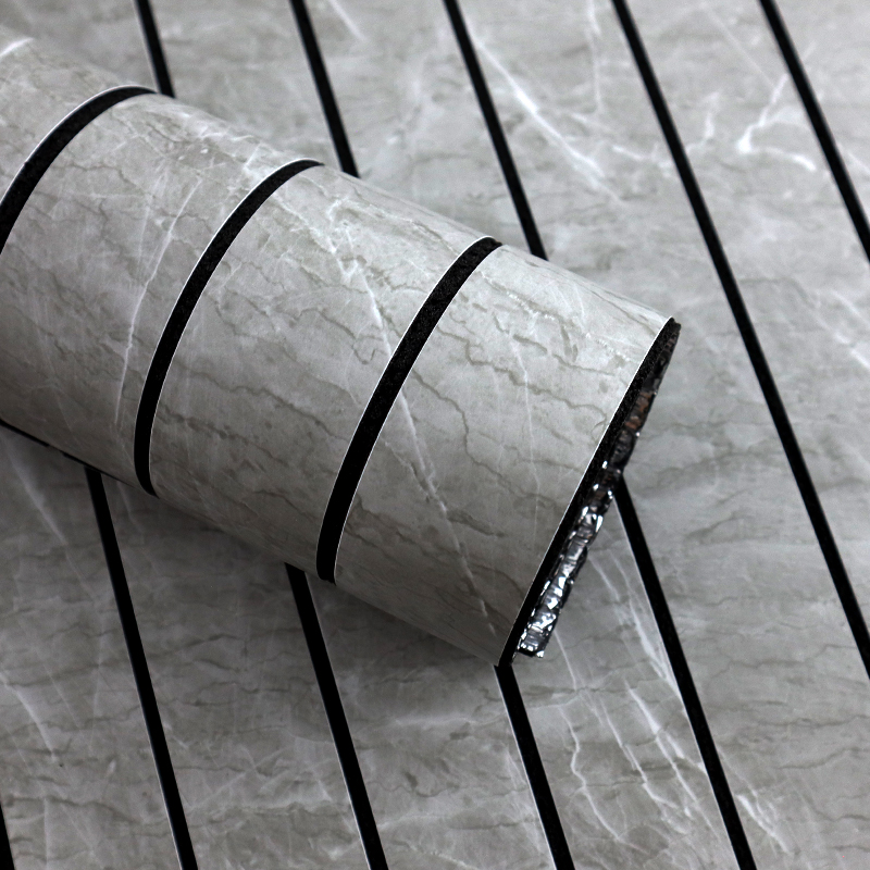 venta al por mayor 3d auto adhesivo patrón de madera pegatina aceite prueba de pared ranura pegatinas para cocina sala de estar