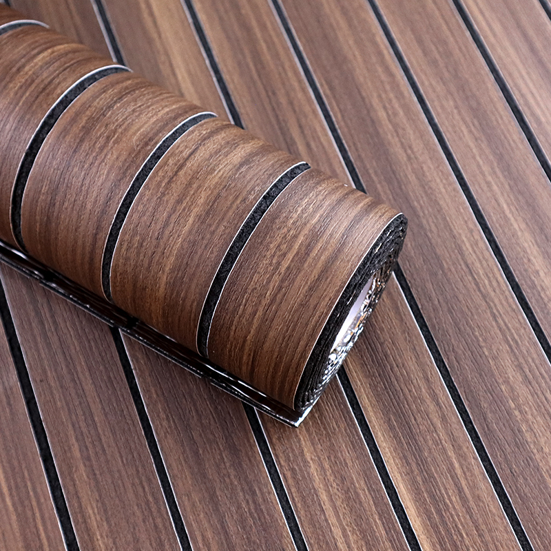 OEM Decoración del hogar 3d rejilla autoadhesiva pegatina de pared grano de madera extraíble IXPE ranurada pegatina del panel de pared