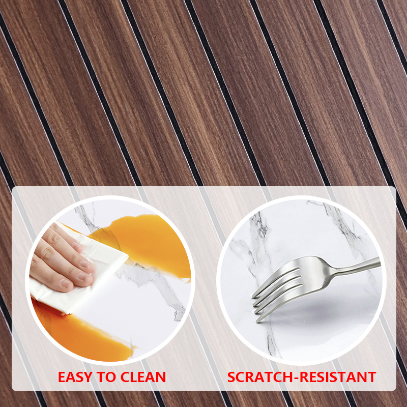 OEM Decoración del hogar 3d rejilla autoadhesiva pegatina de pared grano de madera extraíble IXPE ranurada pegatina del panel de pared