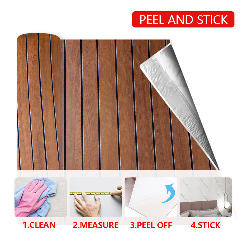 hot selling self-adhesive grille wall sticker anti scratch decorative pvc IXPE wood texure wall sticker