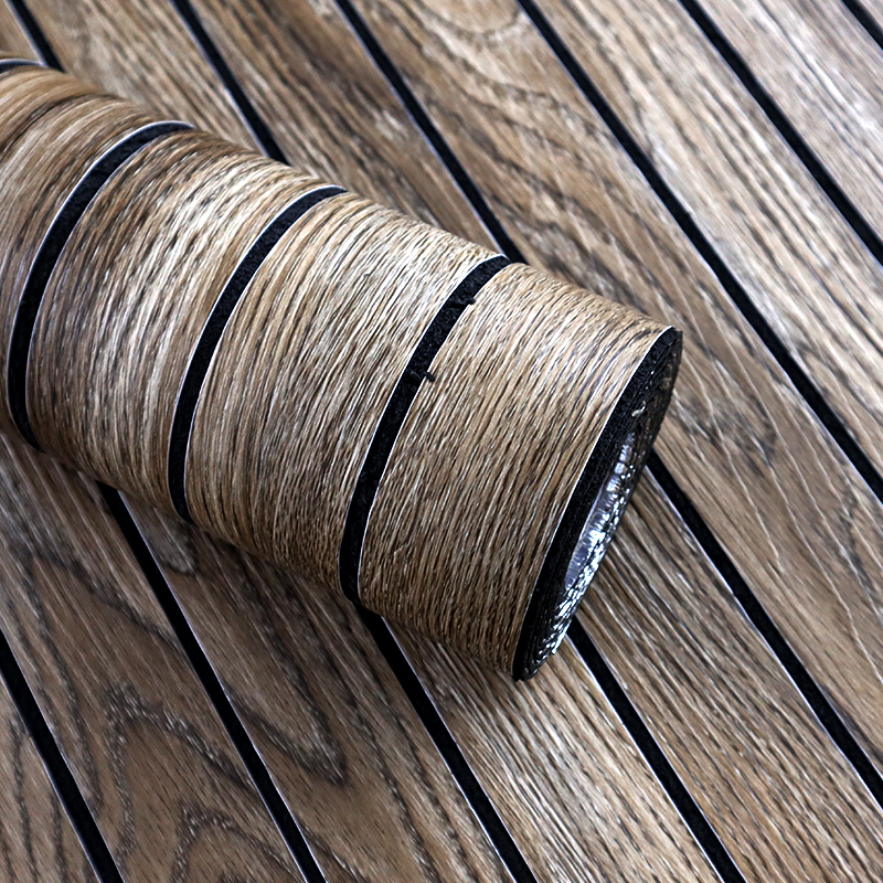 OEM Decoración del hogar 3d rejilla autoadhesiva pegatina de pared grano de madera extraíble IXPE ranurada pegatina del panel de pared