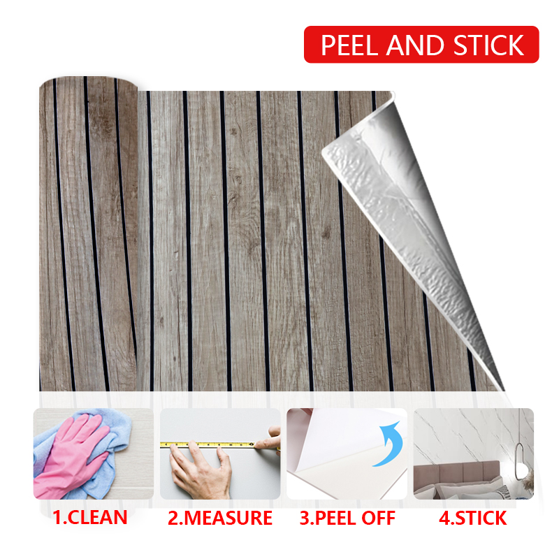 Autoadhesiva impermeable de grano de mármol de alto brillo ixpe 3d pegatina de pared ranurada para sala de estar y baño