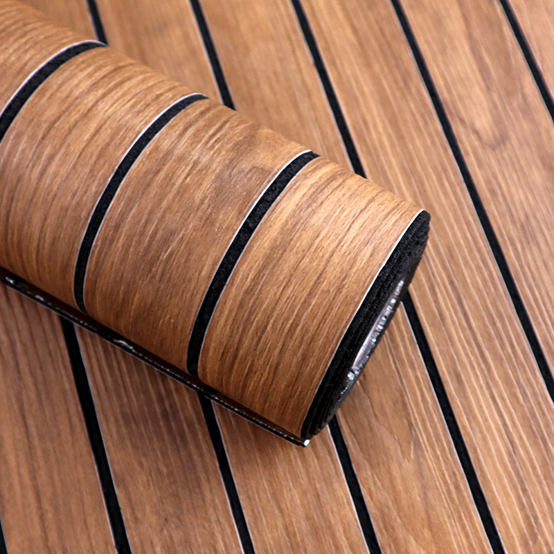 OEM Decoración del hogar 3d rejilla autoadhesiva pegatina de pared grano de madera extraíble IXPE ranurada pegatina del panel de pared