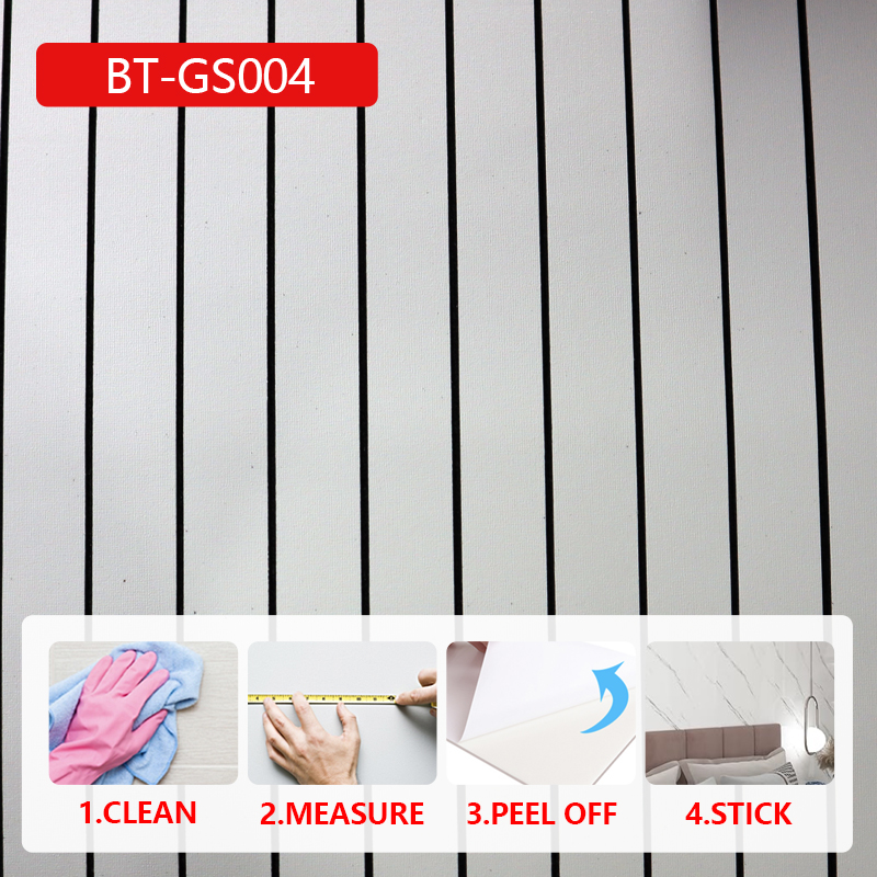 casa moderna Autoadhesiva IXPE Pegatina de pared ranurada Pegatinas de pared de rejilla de patrón de madera de moda duradera