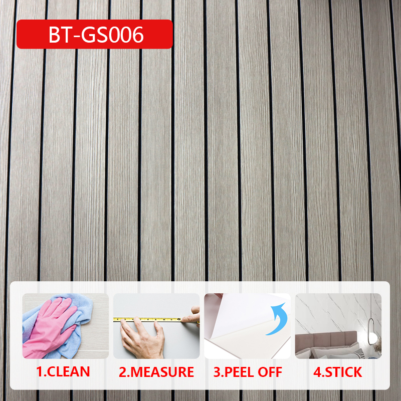 custom design interior Grille Wall sticker 3d self-adhesive ixpe fluted wall sticker for home decoration