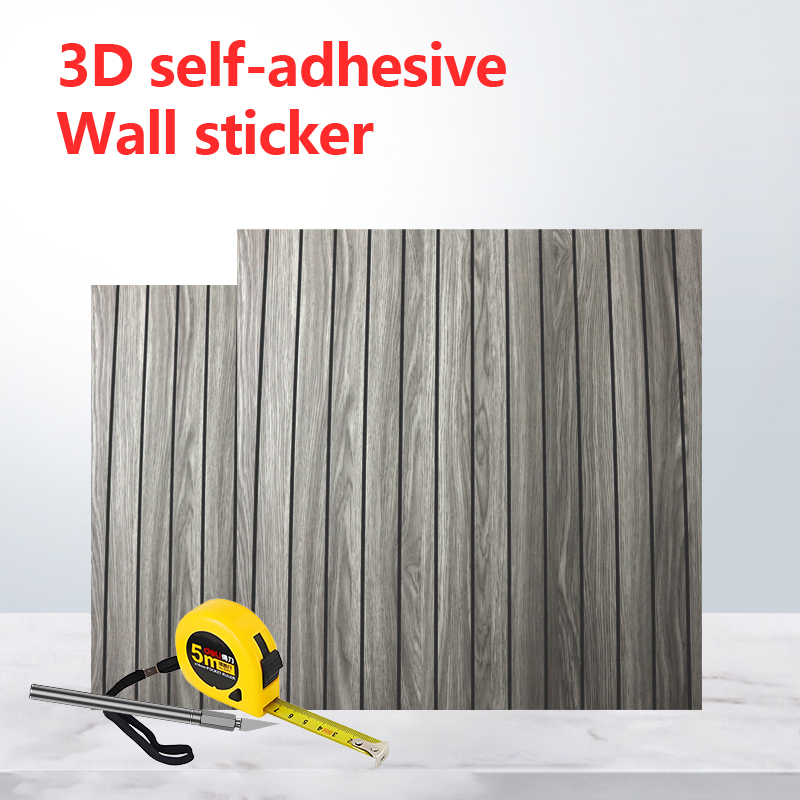 Autoadhesiva impermeable de grano de mármol de alto brillo ixpe 3d pegatina de pared ranurada para sala de estar y baño