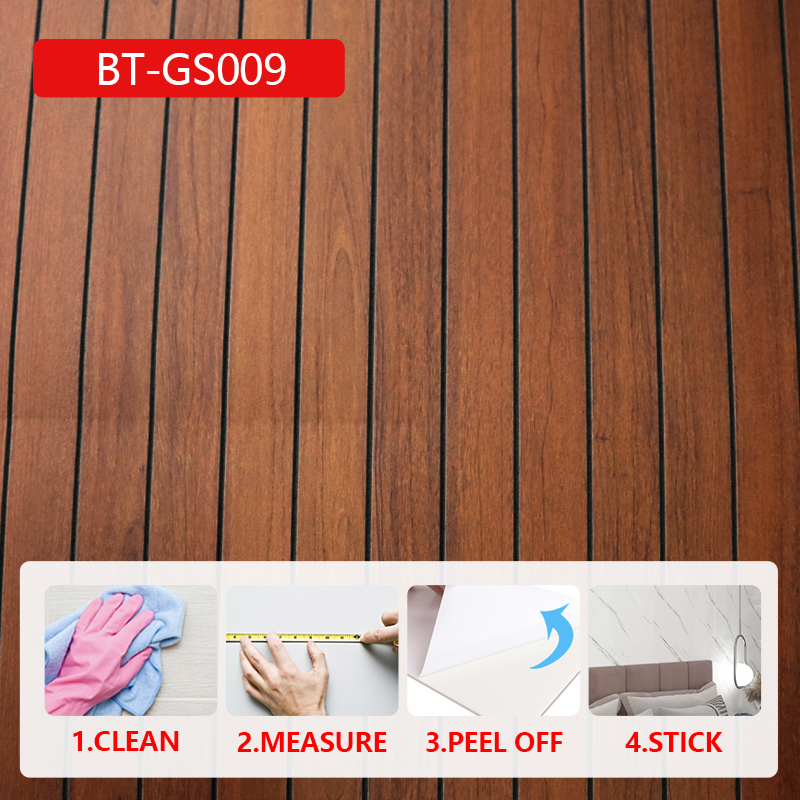 OEM Decoración del hogar 3d rejilla autoadhesiva pegatina de pared grano de madera extraíble IXPE ra