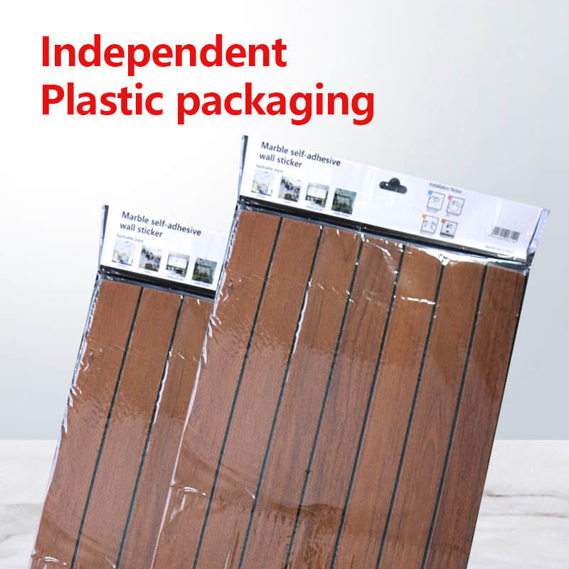 OEM Decoración del hogar 3d rejilla autoadhesiva pegatina de pared grano de madera extraíble IXPE ranurada pegatina del panel de pared