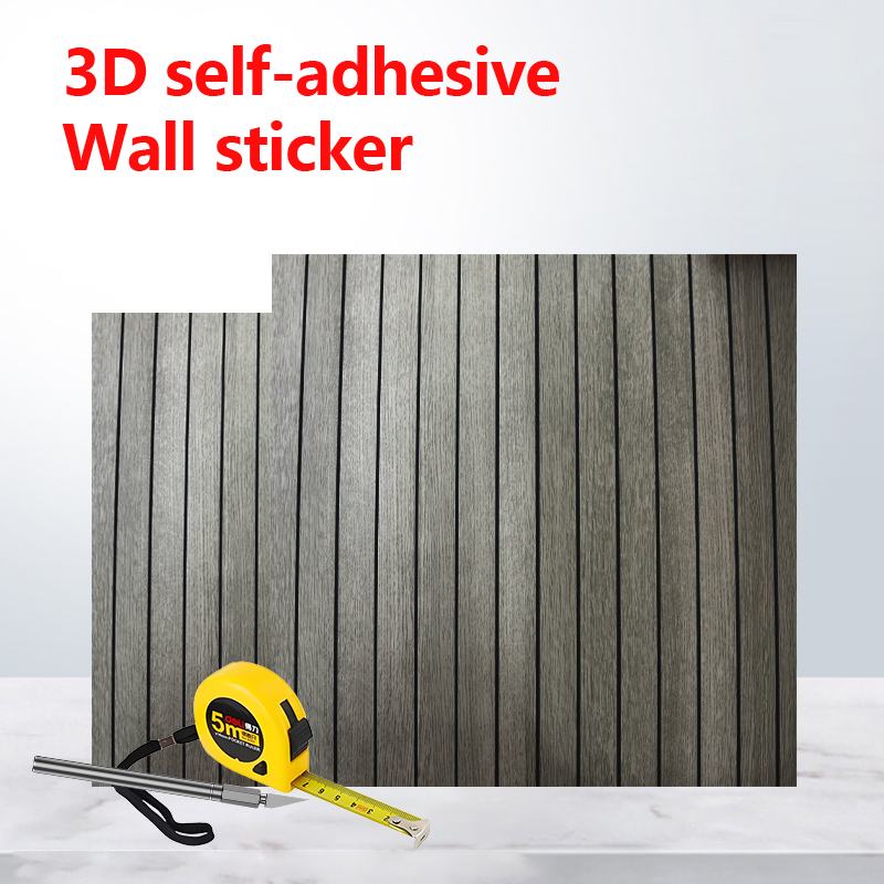 casa moderna Autoadhesiva IXPE Pegatina de pared ranurada Pegatinas de pared de rejilla de patrón de madera de moda duradera