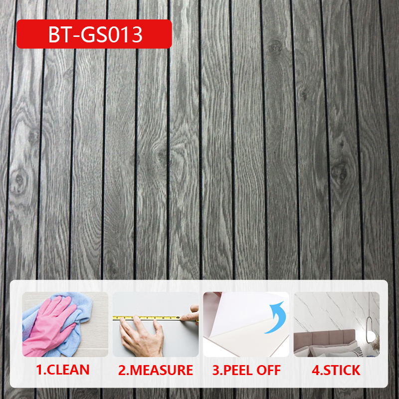 Autoadhesiva impermeable de grano de mármol de alto brillo ixpe 3d pegatina de pared ranurada para s