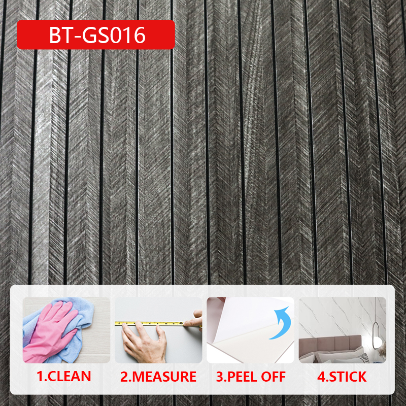 casa moderna Autoadhesiva IXPE Pegatina de pared ranurada Pegatinas de pared de rejilla de patrón de