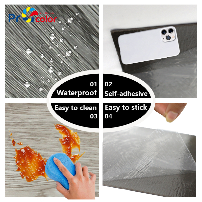 precio de fábrica diseño personalizado anti-arañazos auto adhesivo grano de madera lvt pvc piso de vinilo para sala de estar