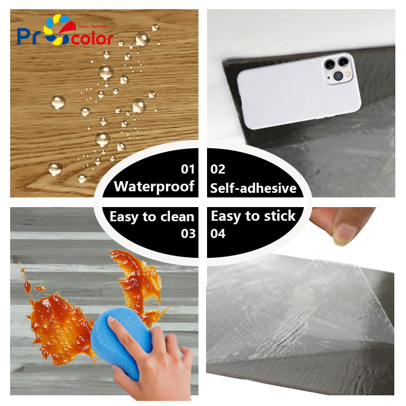 moderno interior grano de madera pisos diseño personalizado a prueba de agua lvt piso autoadhesivo para dormitorio sala de estar