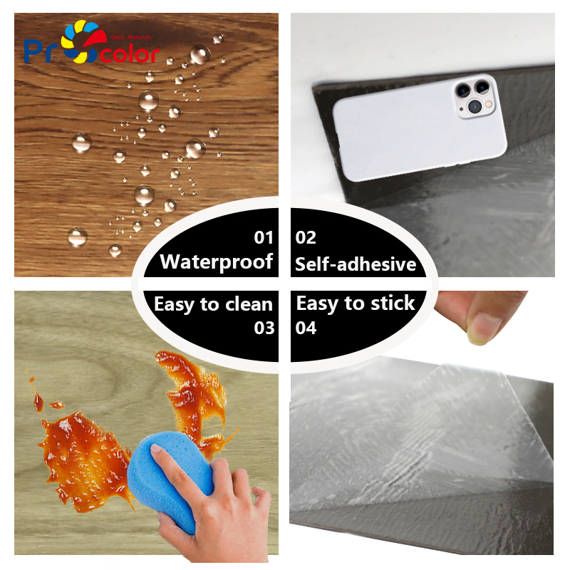 precio de fábrica diseño moderno impermeable PVC autoadhesivo piso de vinilo OEM LVT piso para sala de estar