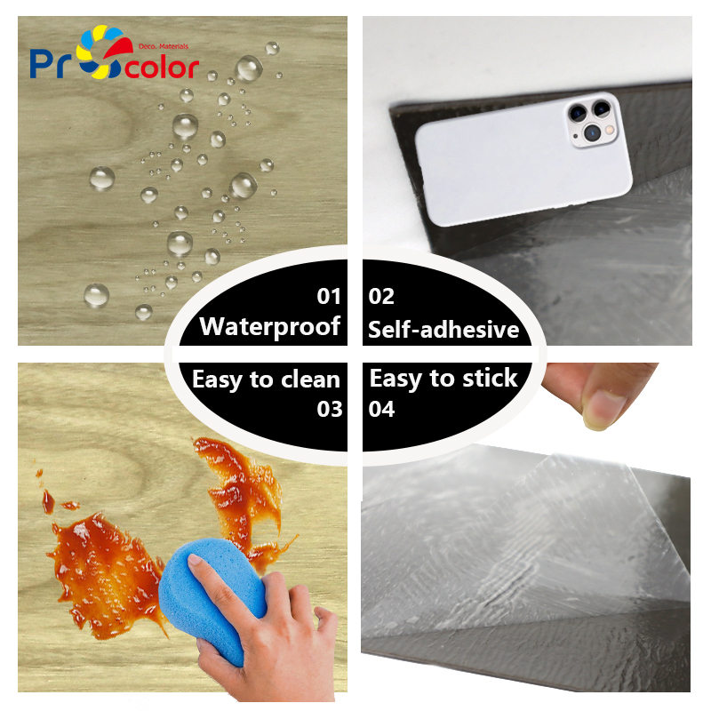 Moderno estilo patrón de madera impermeable autoadhesivo pvc lvt azulejos de piso de vinilo para la casa Decoración de interiores