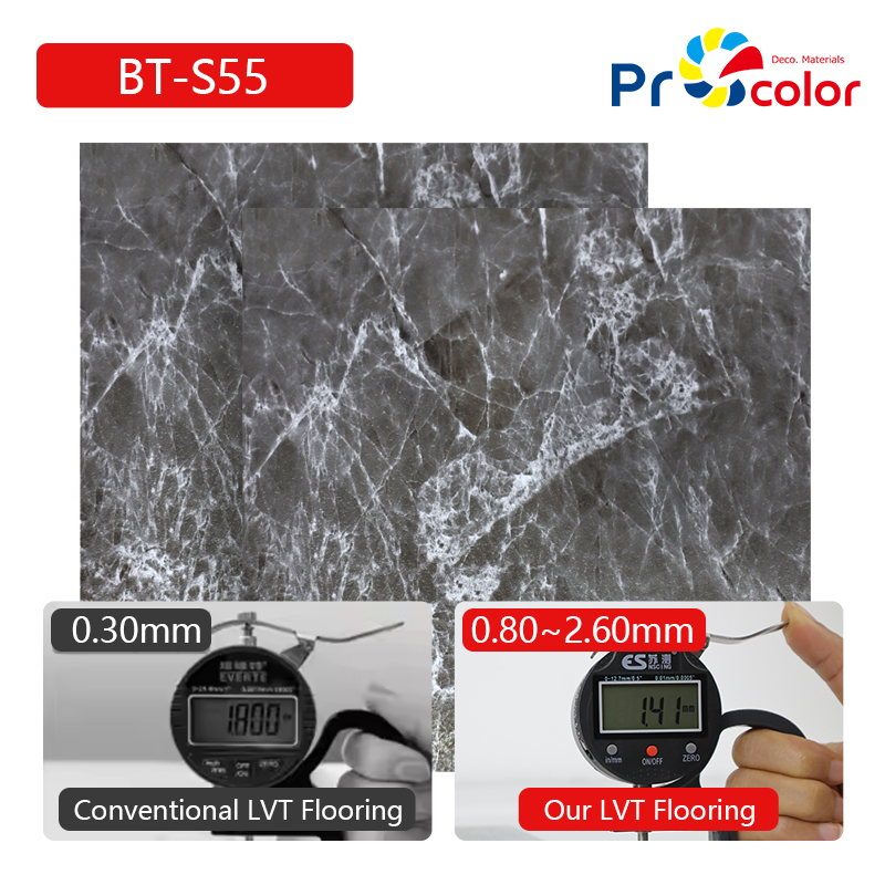 venta al por mayor Eco-friendly fácil de instalar 0.9-2mm de grosor LVT suelo autoadhesivo para la oficina en casa