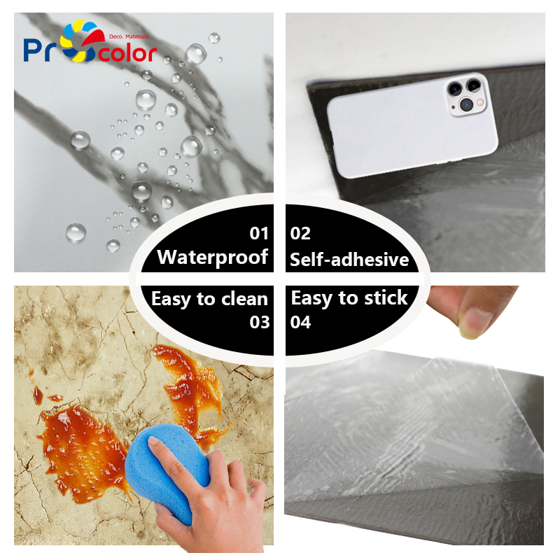 Venta al por mayor Elegante grano de madera piso de pvc impermeable autoadhesivo azulejos de piso de vinilo para la decoración interior