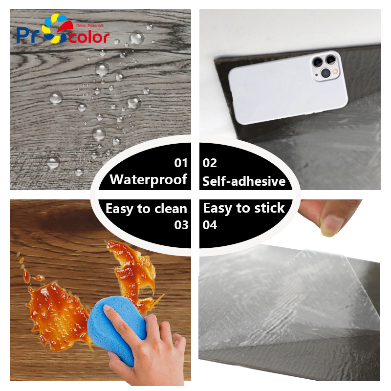 Moderno estilo patrón de madera impermeable autoadhesivo pvc lvt azulejos de piso de vinilo para la casa Decoración de interiores