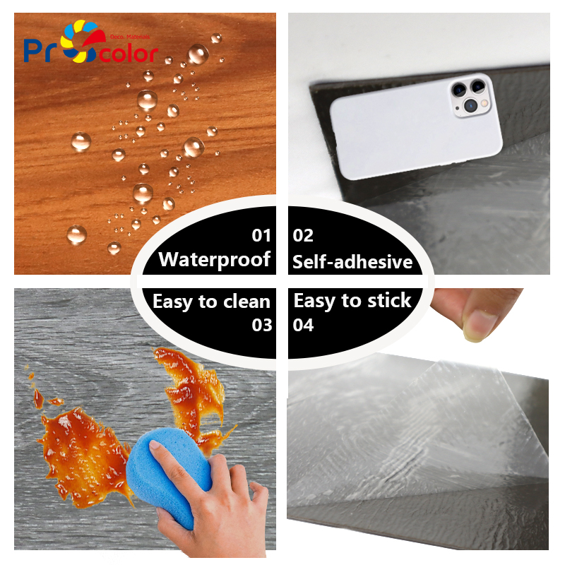 Moderno estilo patrón de madera impermeable autoadhesivo pvc lvt azulejos de piso de vinilo para la casa Decoración de interiores