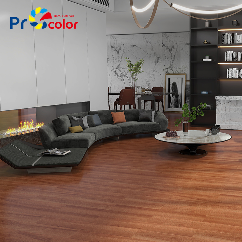 Moderno estilo patrón de madera impermeable autoadhesivo pvc lvt azulejos de piso de vinilo para la casa Decoración de interiores